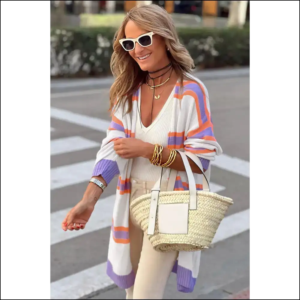 Beige Striped Long Sleeve: Grandma Chic 👵 (needful Things) - Cardigans on Sale Worldwide Shipping