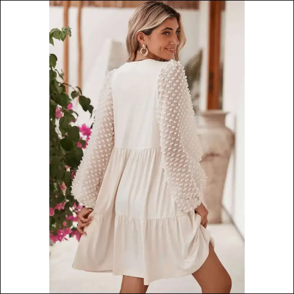 Beige Swiss Dot Dress: Instant ?It Girl’ (needful Things) 😜 - Short Dresses on Sale Worldwide Shipping