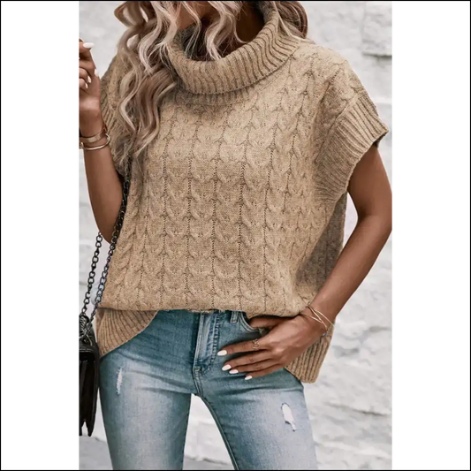Beige Turtleneck of Doom (but Like a Cozy Doom) 🧶 Needful Things - Light French / s - Knit Tops on Sale Worldwide Shipping