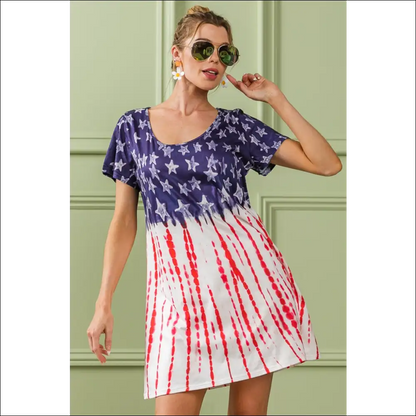 Patriotic Chic: Bibi American Flag Tee Dress - Dresses on Sale Worldwide Shipping