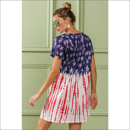Patriotic Chic: Bibi American Flag Tee Dress - Dresses on Sale Worldwide Shipping