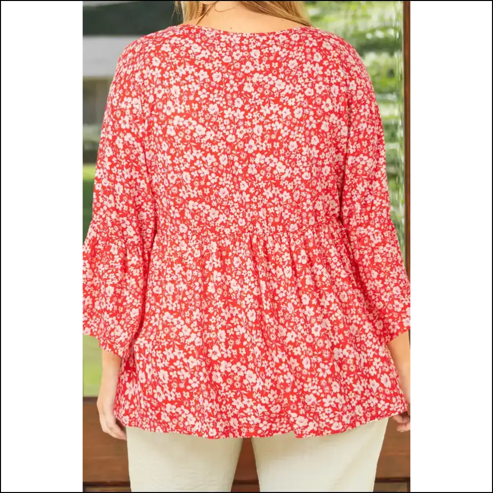Big Bloom Boom: Plus Size Floral Blouse! Tops on Sale Worldwide Shipping
