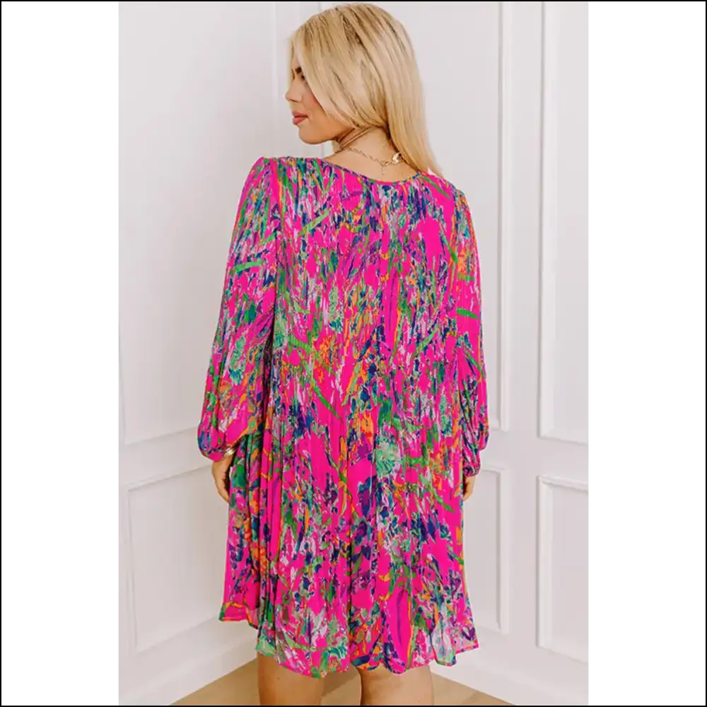 Big Bloom Boom: Rose Plus Size Floral Pleated Dress 🌹 Needful Things! - Dresses on Sale Worldwide Shipping