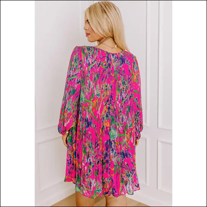 Big Bloom Boom: Rose Plus Size Floral Pleated Dress 🌹 Needful Things! - Dresses on Sale Worldwide Shipping