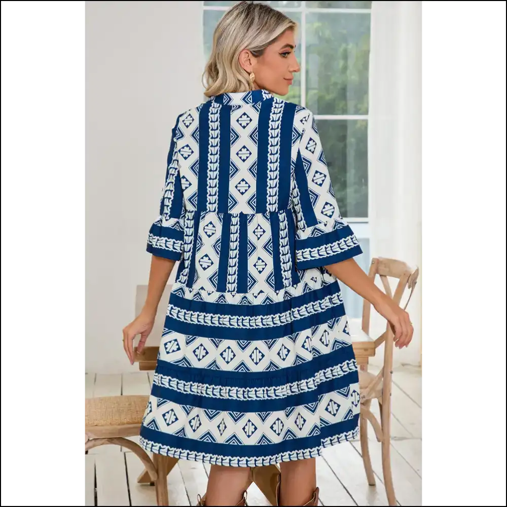 Black Abstract Print Boho Dress: Dress Like you Own the Place 😈 Needful Things - Short Dresses on Sale Worldwide Shipping
