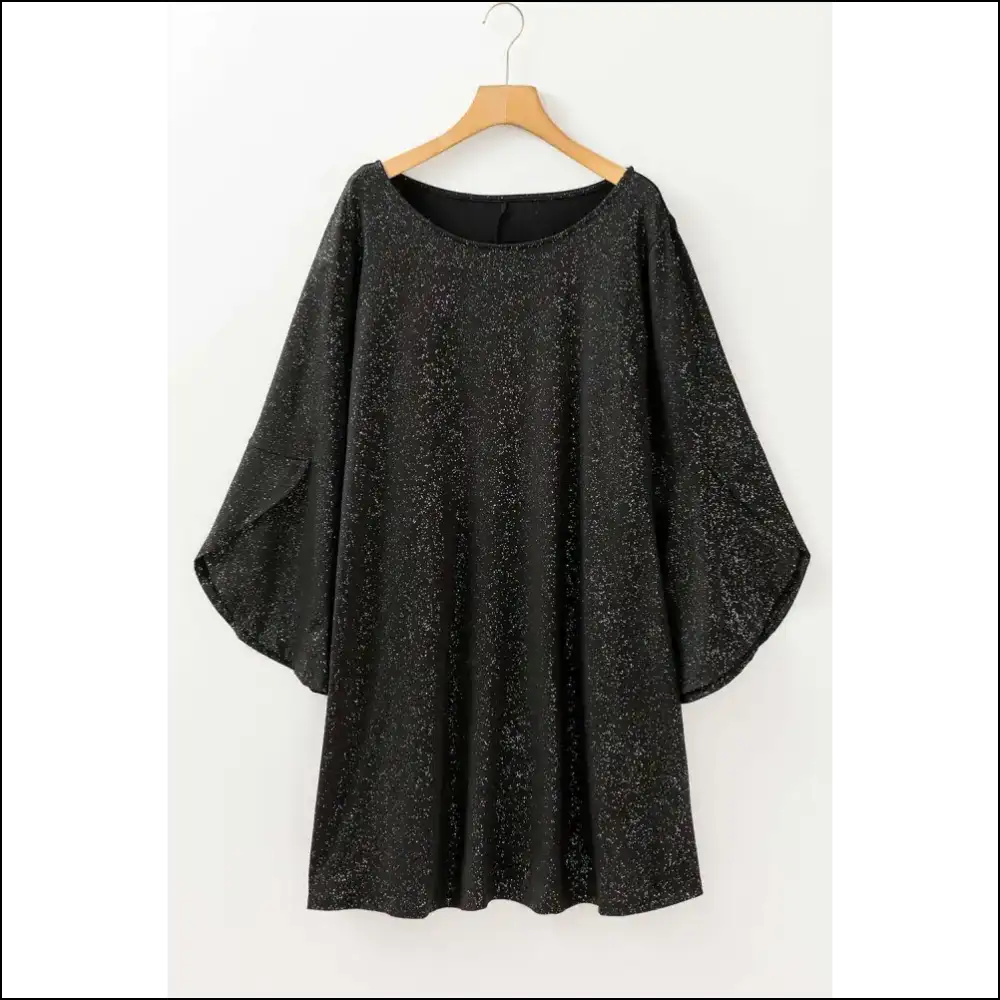 Black Bell Sleeve Mini Dress: Curves & Ready to Slay Queen! 👑 Needful Things - Plus Size Dresses on Sale Worldwide Shipping