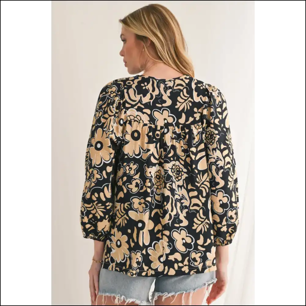 Black Boho Floral: Unleash your Inner Goddess 😈 Needful Things - Blouses on Sale Worldwide Shipping