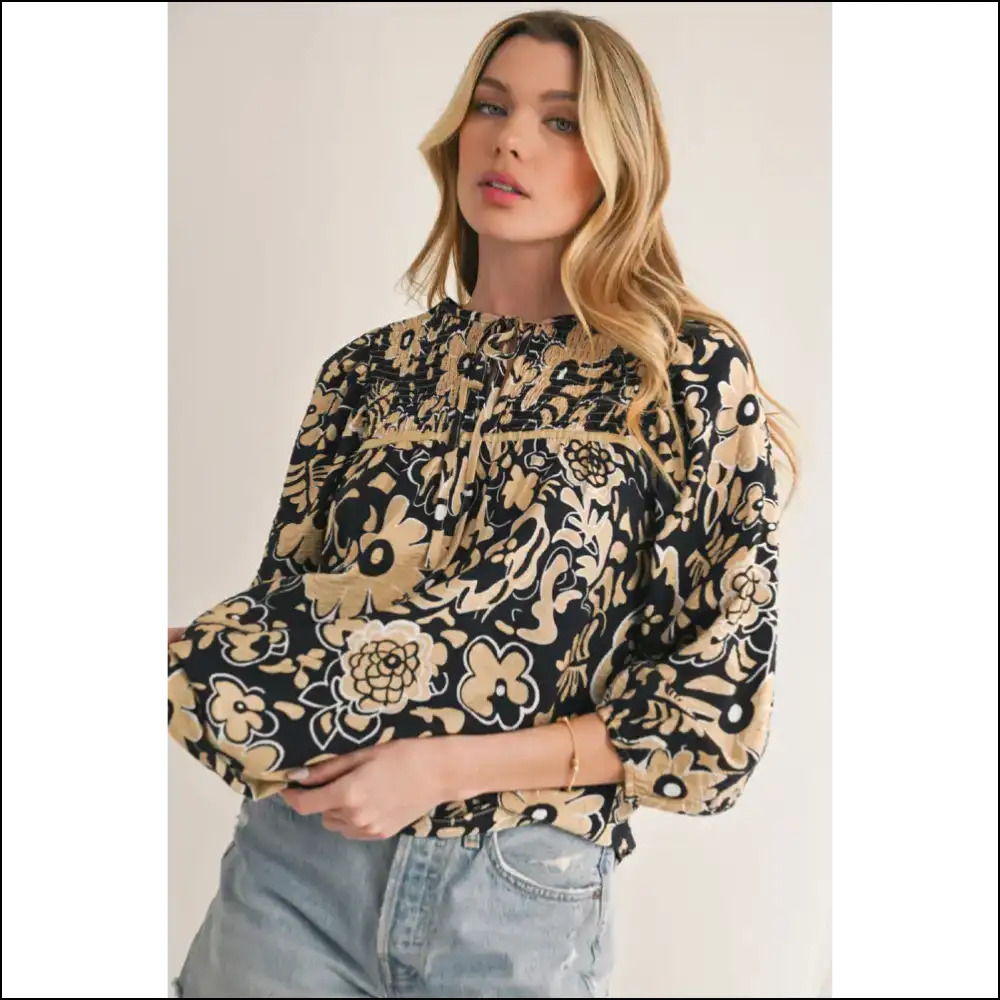 Black Boho Floral: Unleash your Inner Goddess 😈 Needful Things - Blouses on Sale Worldwide Shipping