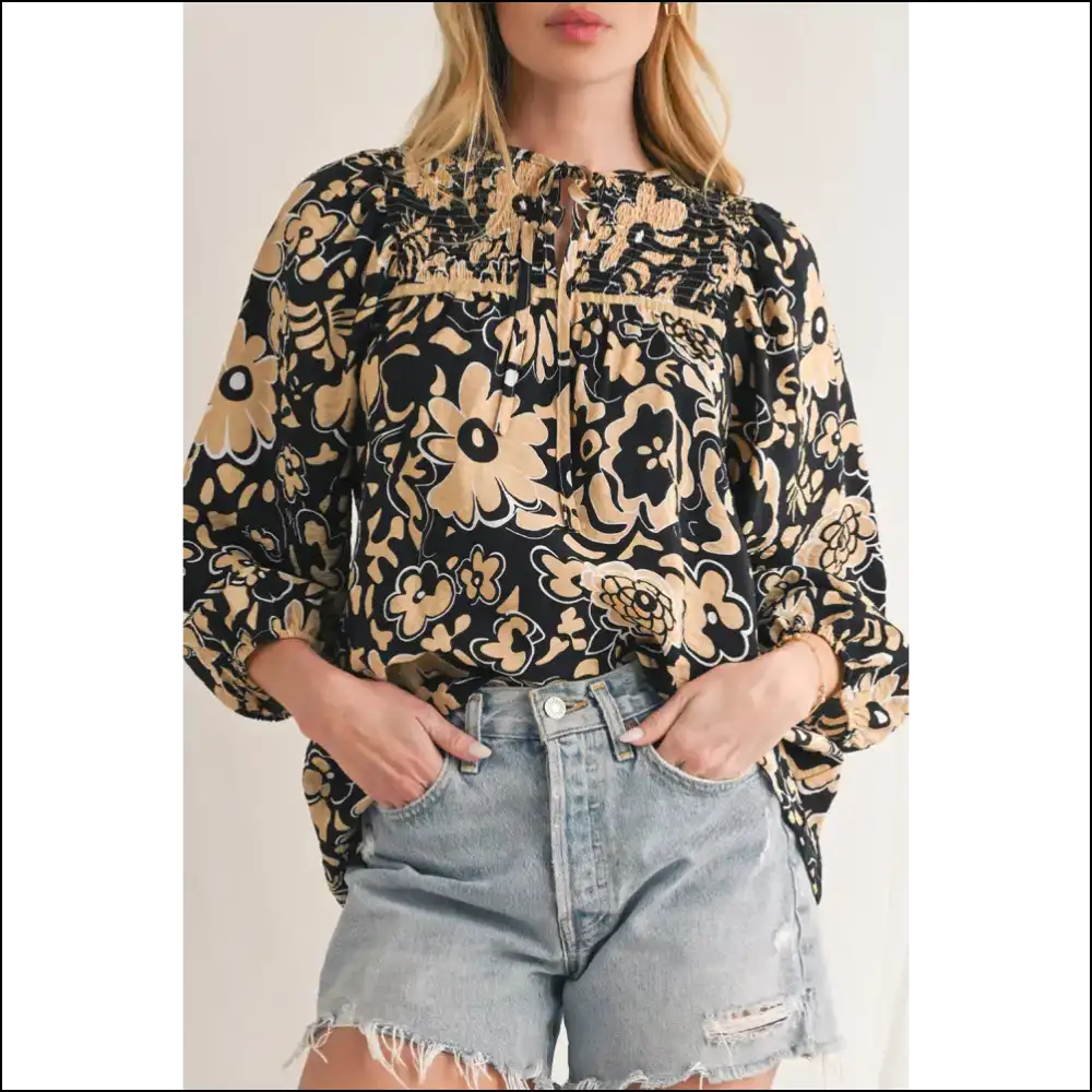 Black Boho Floral: Unleash your Inner Goddess 😈 Needful Things - s - Blouses on Sale Worldwide Shipping