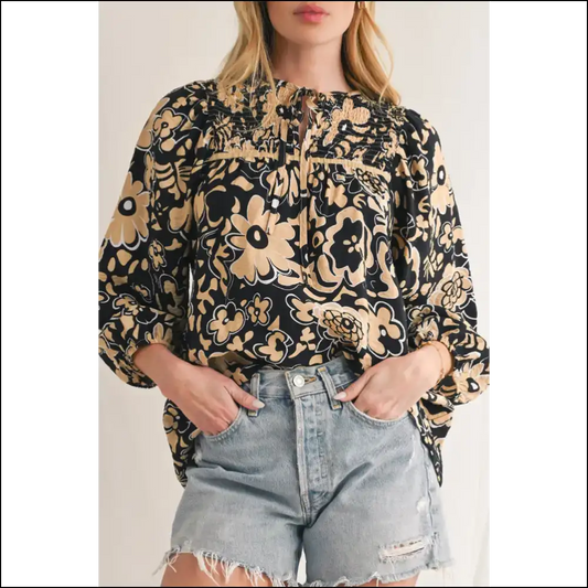 Black Boho Floral: Unleash your Inner Goddess 😈 Needful Things - s - Blouses on Sale Worldwide Shipping