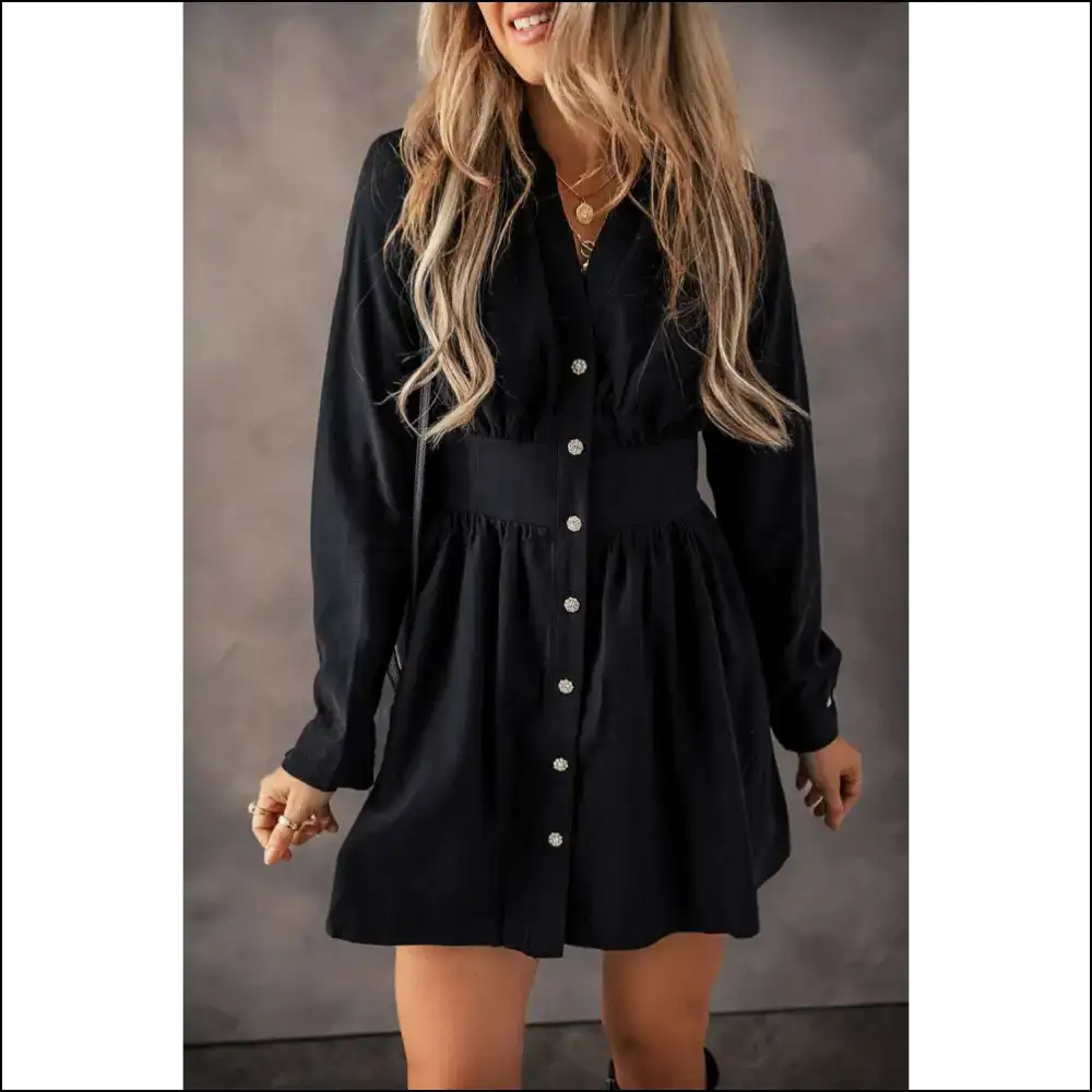 Black Buttoned High Waist Dress: Prepare for Slayage Gorgeous! 😉 Needful Things - Short Dresses on Sale Worldwide Shipping