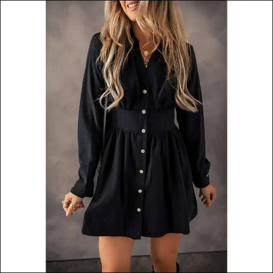Black Buttoned High Waist Dress: Prepare for Slayage Gorgeous! 😉 Needful Things - Short Dresses on Sale Worldwide Shipping
