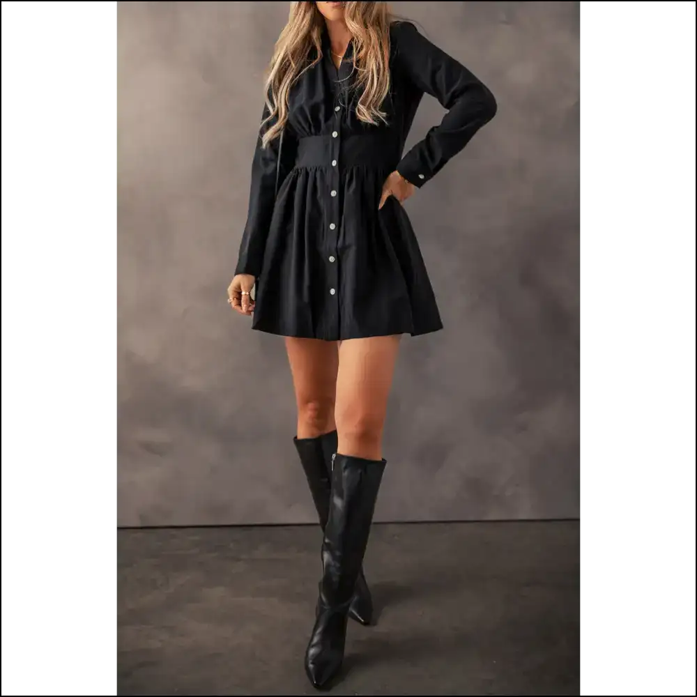 Black Buttoned High Waist Dress: Prepare for Slayage Gorgeous! 😉 Needful Things - Short Dresses on Sale Worldwide Shipping