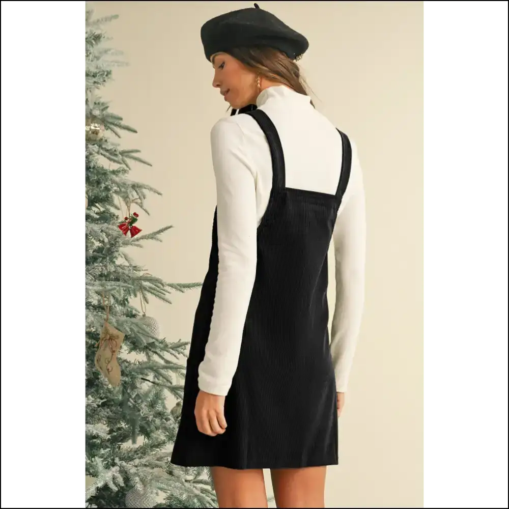 Black Corduroy Dress: to Attract (and Maybe a Lawsuit) 😈 Needful Things - Short Dresses on Sale Worldwide Shipping