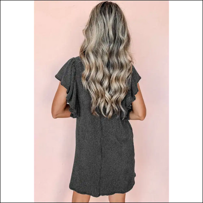 Black Crinkle Rib Mini Dress: Sexy Even Ter a Monday 😈 Needful Things - Short Dresses on Sale Worldwide Shipping