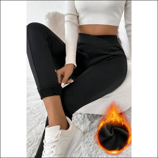 Black Crossed Waist Leggings: so Comfy It’s Criminal 😈 - s - Leggings on Sale Worldwide Shipping