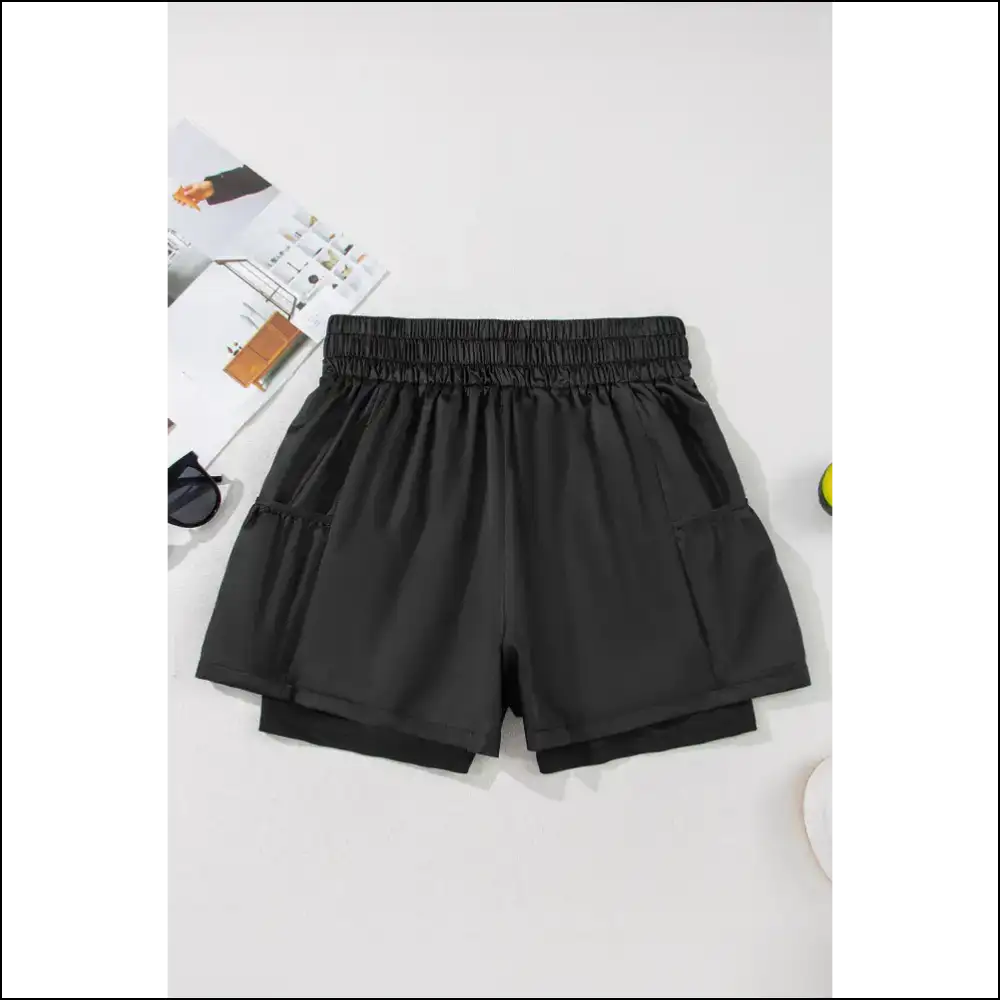 Black Elastic High Waist Shorts: Pants Optional from Needful Things 😈 - Shorts on Sale Worldwide Shipping