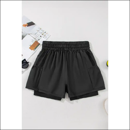 Black Elastic High Waist Shorts: Pants Optional from Needful Things 😈 - Shorts on Sale Worldwide Shipping