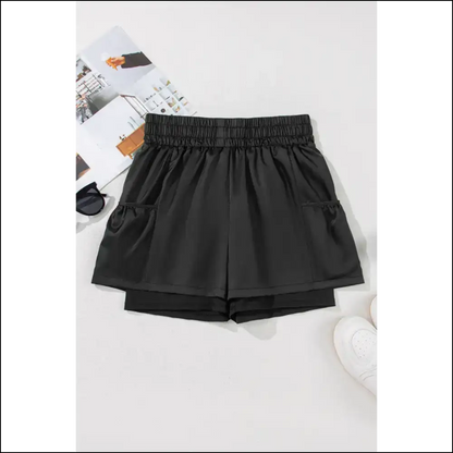 Black Elastic High Waist Shorts: Pants Optional from Needful Things 😈 - Shorts on Sale Worldwide Shipping