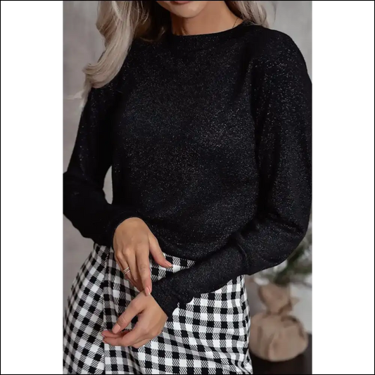 Black Elegance Long Sleeve: Needful Things’ Glittering - s - Sleeve Tops Shirts & on Sale Worldwide Shipping