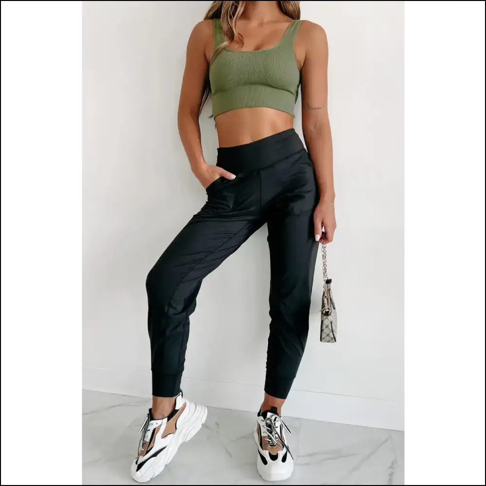 Black Exposed Seam Joggers: Runway Ready (even for Coffee Runs) ☕ Needful Things - Pants on Sale Worldwide Shipping