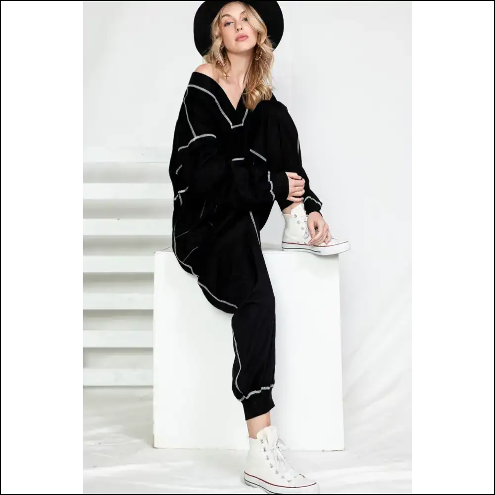 Black Exposed Seam Oversized Jumpsuit: Ditch Pants! 🖤 Needful Things - Jumpsuits & Rompers on Sale Worldwide Shipping