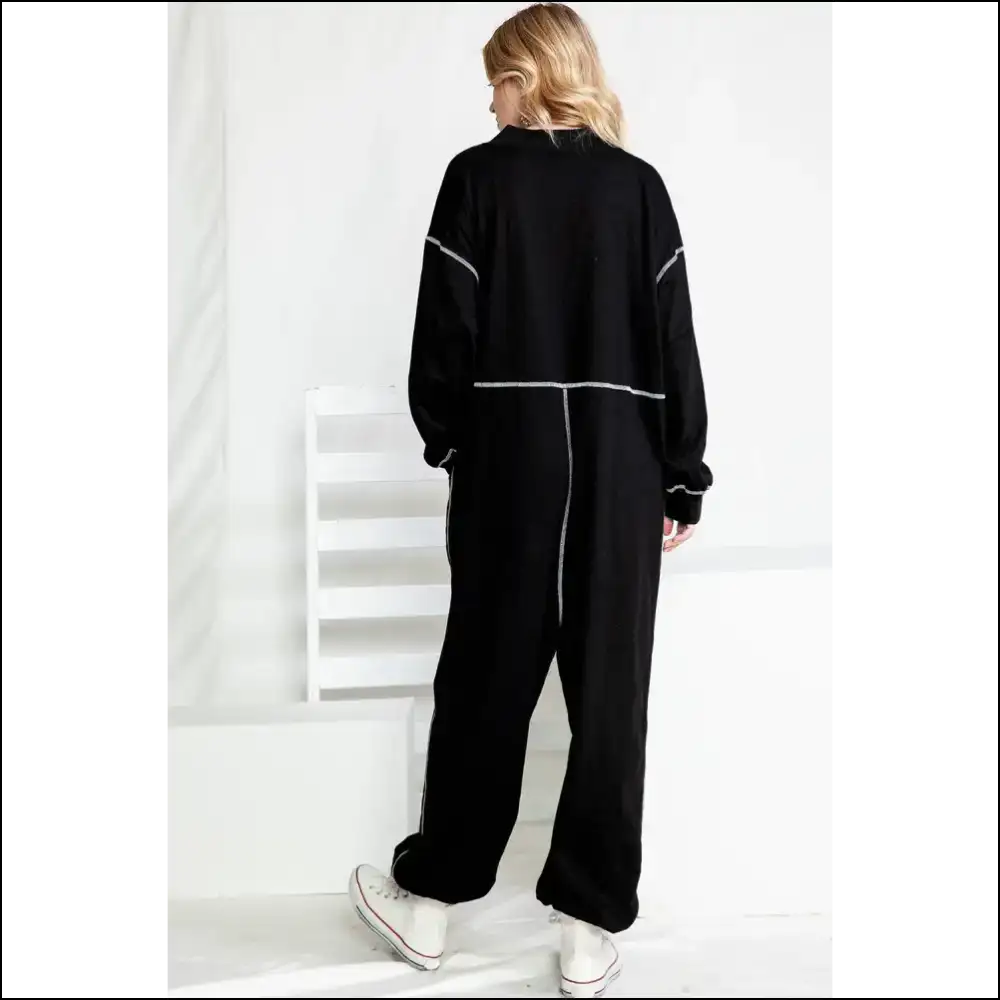 Black Exposed Seam Oversized Jumpsuit: Ditch Pants! 🖤 Needful Things - Jumpsuits & Rompers on Sale Worldwide Shipping