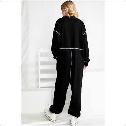 Black Exposed Seam Oversized Jumpsuit: Ditch Pants! 🖤 Needful Things - Jumpsuits & Rompers on Sale Worldwide Shipping