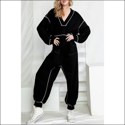 Black Exposed Seam Oversized Jumpsuit: Ditch Pants! 🖤 Needful Things - s - Jumpsuits & Rompers on Sale Worldwide Shipping