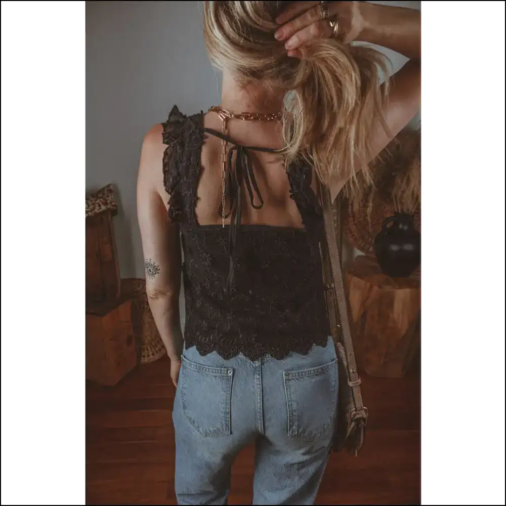 Black Floral Embroidered Tank: Finally Flowers that Wont Die 🌹💀 - Tank Tops on Sale Worldwide Shipping
