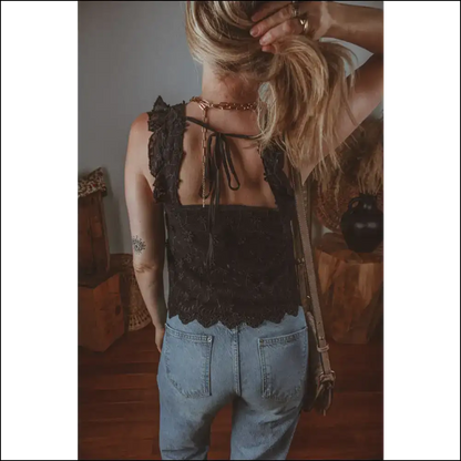 Black Floral Embroidered Tank: Finally Flowers that Wont Die 🌹💀 - Tank Tops on Sale Worldwide Shipping