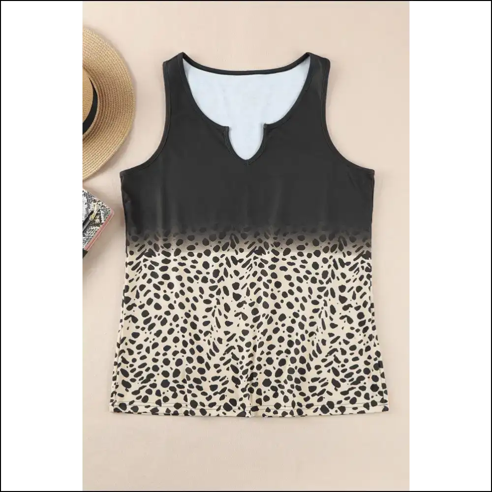 Black Gradient Leopard: Tank you Next! Needful Things 😉 - Tops on Sale Worldwide Shipping
