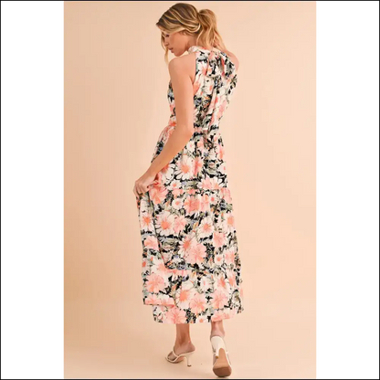 Black Knotted Halter Maxi Dress: Shoulder Season 🖤 Needful Things - Dresses on Sale Worldwide Shipping