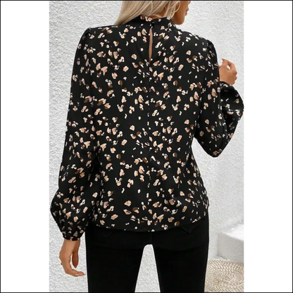 Black Leopard Print Blouse Roar Wear - Blouses on Sale Worldwide Shipping