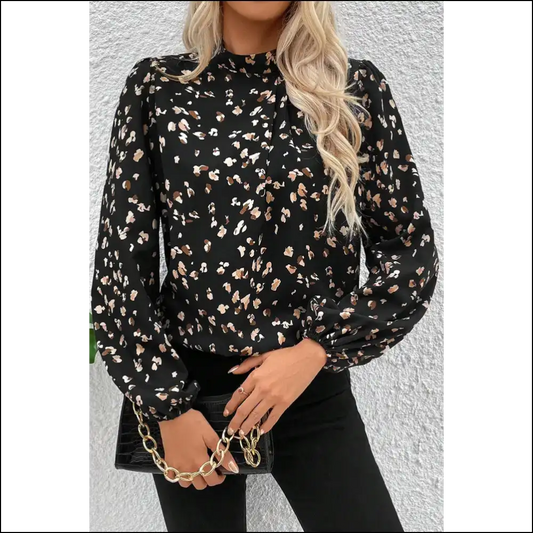 Black Leopard Print Blouse Roar Wear - s - Blouses on Sale Worldwide Shipping