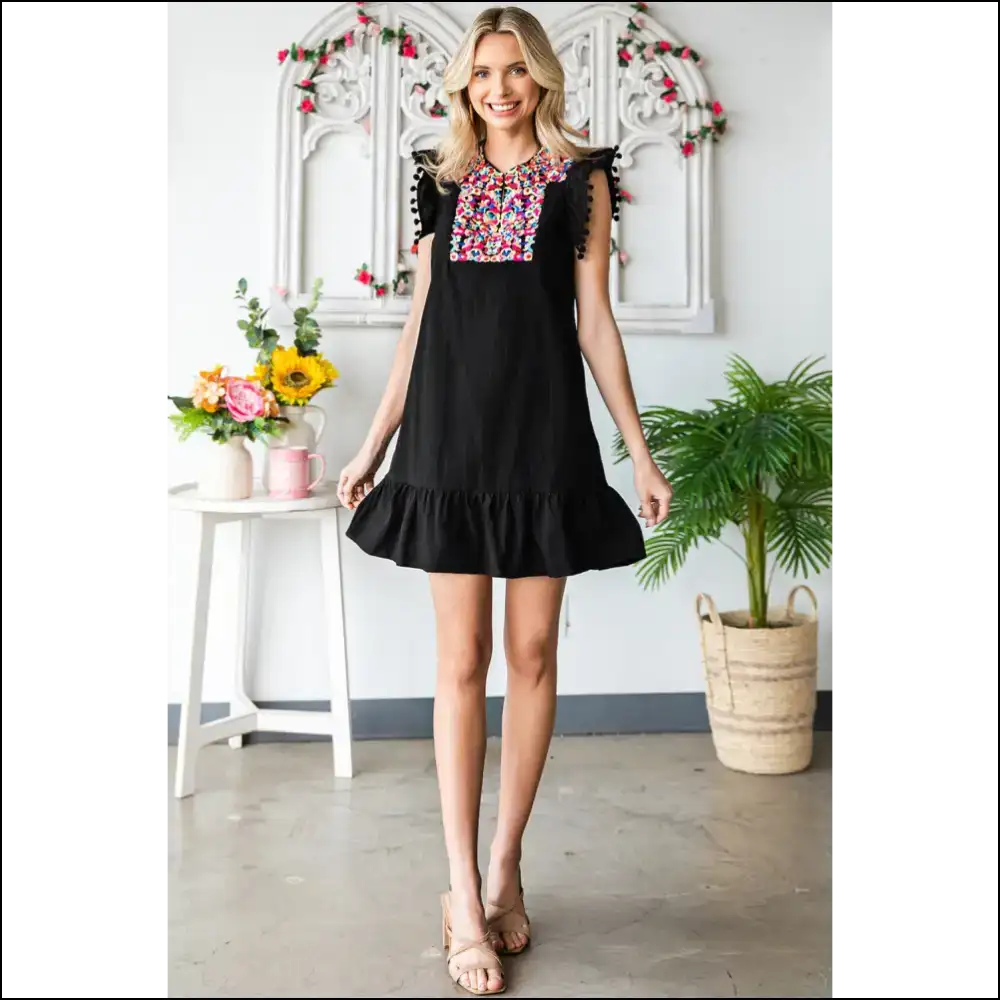 Black Pom Dress: Turns Heads not Ankles! 🖤 Needful Things - Short Dresses on Sale Worldwide Shipping
