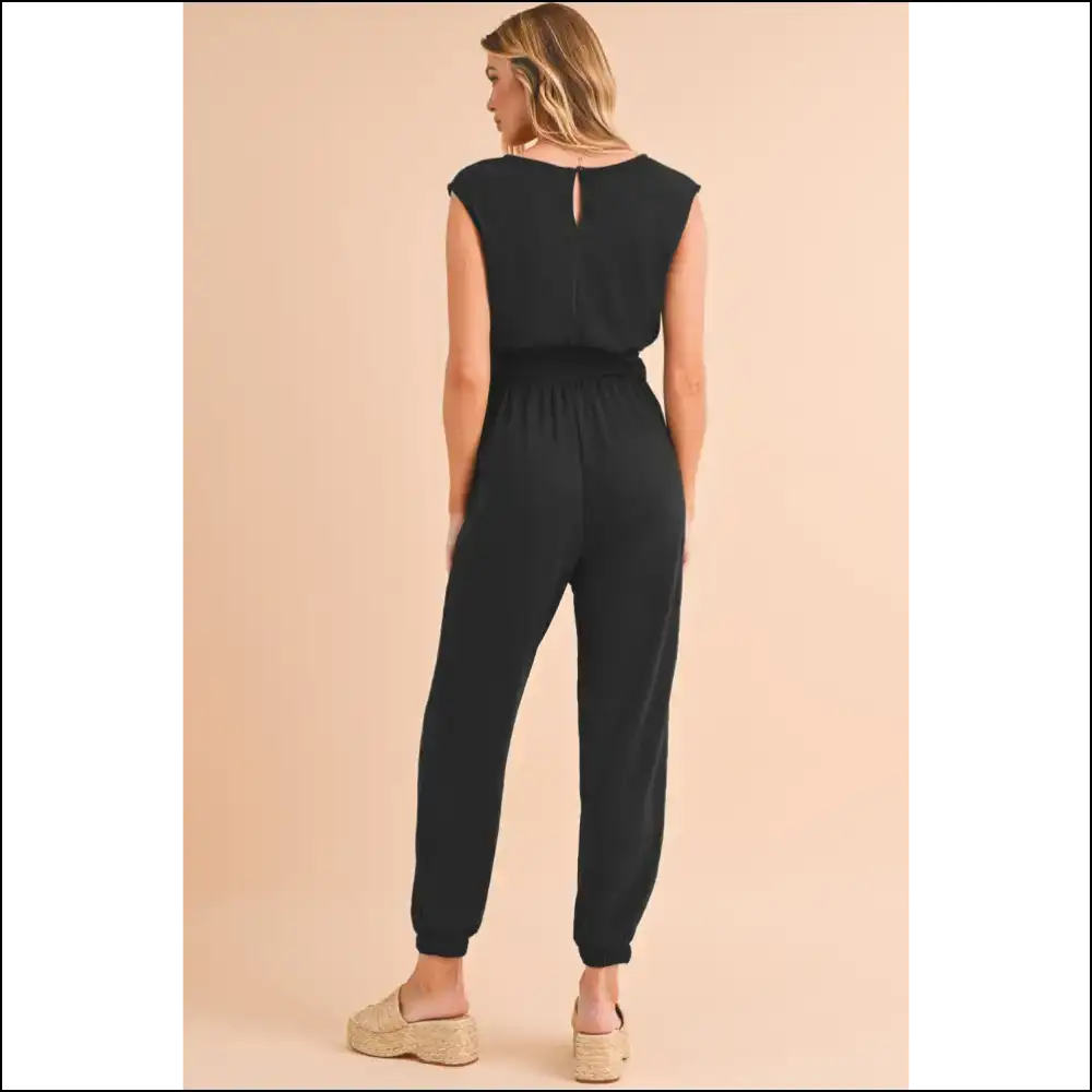 Black Shirred Jumpsuit: from Zero to Hero 🖤 - Jumpsuits & Rompers on Sale Worldwide Shipping