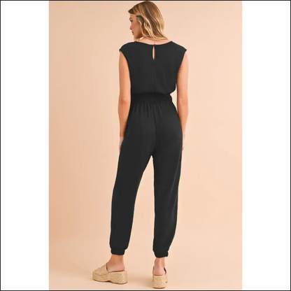 Black Shirred Jumpsuit: from Zero to Hero 🖤 - Jumpsuits & Rompers on Sale Worldwide Shipping