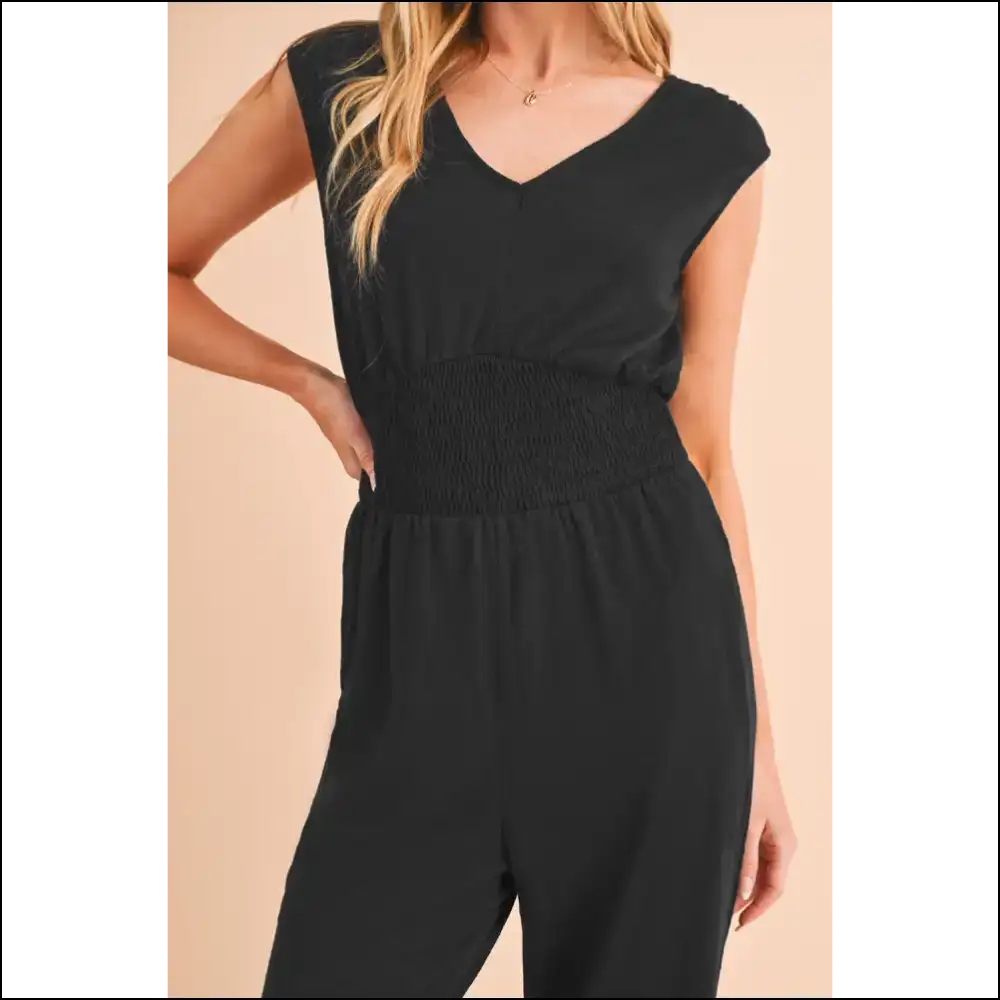 Black Shirred Jumpsuit: from Zero to Hero 🖤 - Jumpsuits & Rompers on Sale Worldwide Shipping