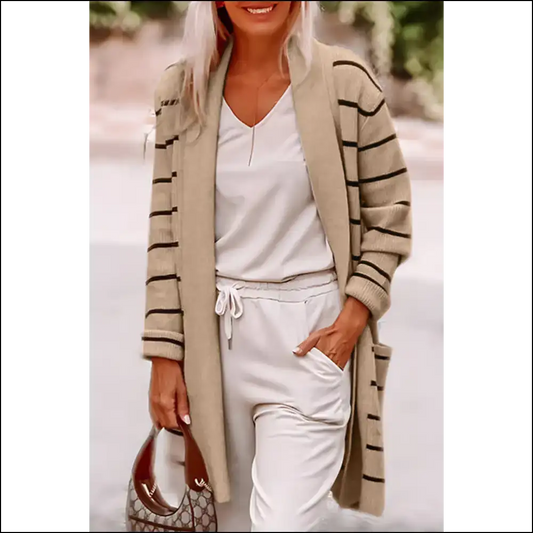 Black Stripe Cardigan: your New Fashion Soulmate 🖤 Needful Things - s - Cardigans on Sale Worldwide Shipping