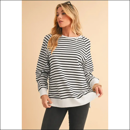 Black Stripe Raglan: Finally a Sweatshirt that Gets - s - Sweatshirts & Hoodies on Sale Worldwide Shipping