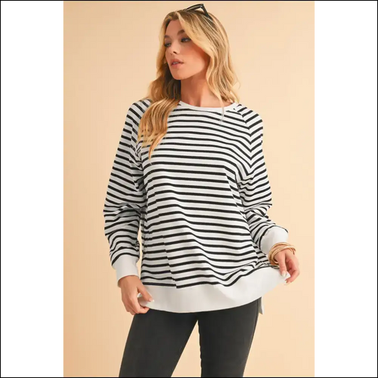 Black Stripe Raglan: Finally a Sweatshirt that Gets - s - Sweatshirts & Hoodies on Sale Worldwide Shipping