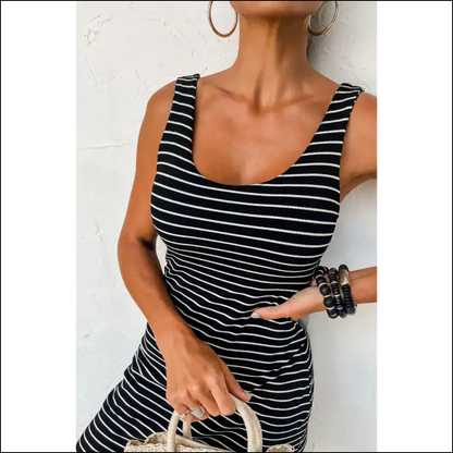Black Striped Backless Dress: so Hot It’s Edgy 🖤 - Short Dresses on Sale Worldwide Shipping