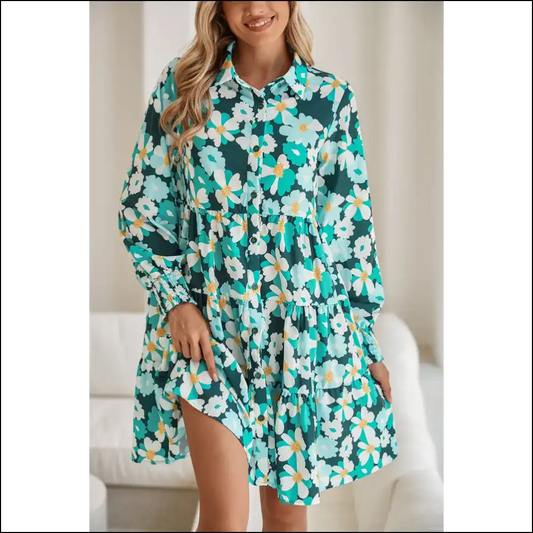 Blackish Green Floral Mini Dress: Slay Queen! 👑 (needful Things) - s - Short Dresses on Sale Worldwide Shipping