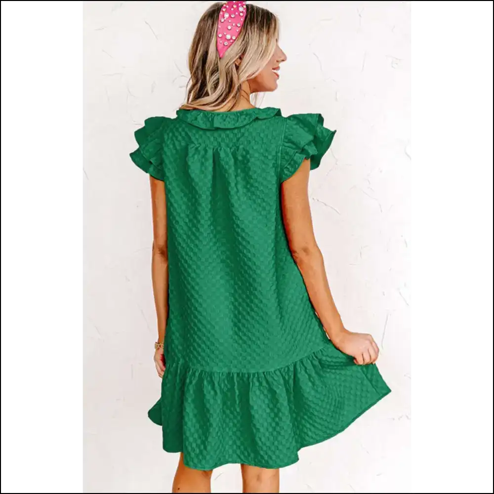Blackish Green Flutter Dress: Needful Things Made me do it 😈 - Short Dresses on Sale Worldwide Shipping