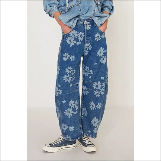Bloom where You’re Planted in our Flower Power Wide Leg Jeans 🌸👖 - Medium / 2xl - on Sale Worldwide Shipping