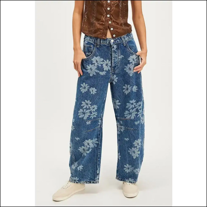 Bloom where You’re Planted in our Flower Power Wide Leg Jeans 🌸👖 - on Sale Worldwide Shipping