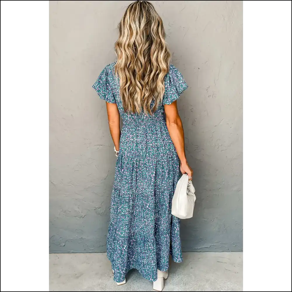Blue Abstract Maxi Dress: High Waist? More Like Standards. 😉 Needful Things - Dresses on Sale Worldwide Shipping
