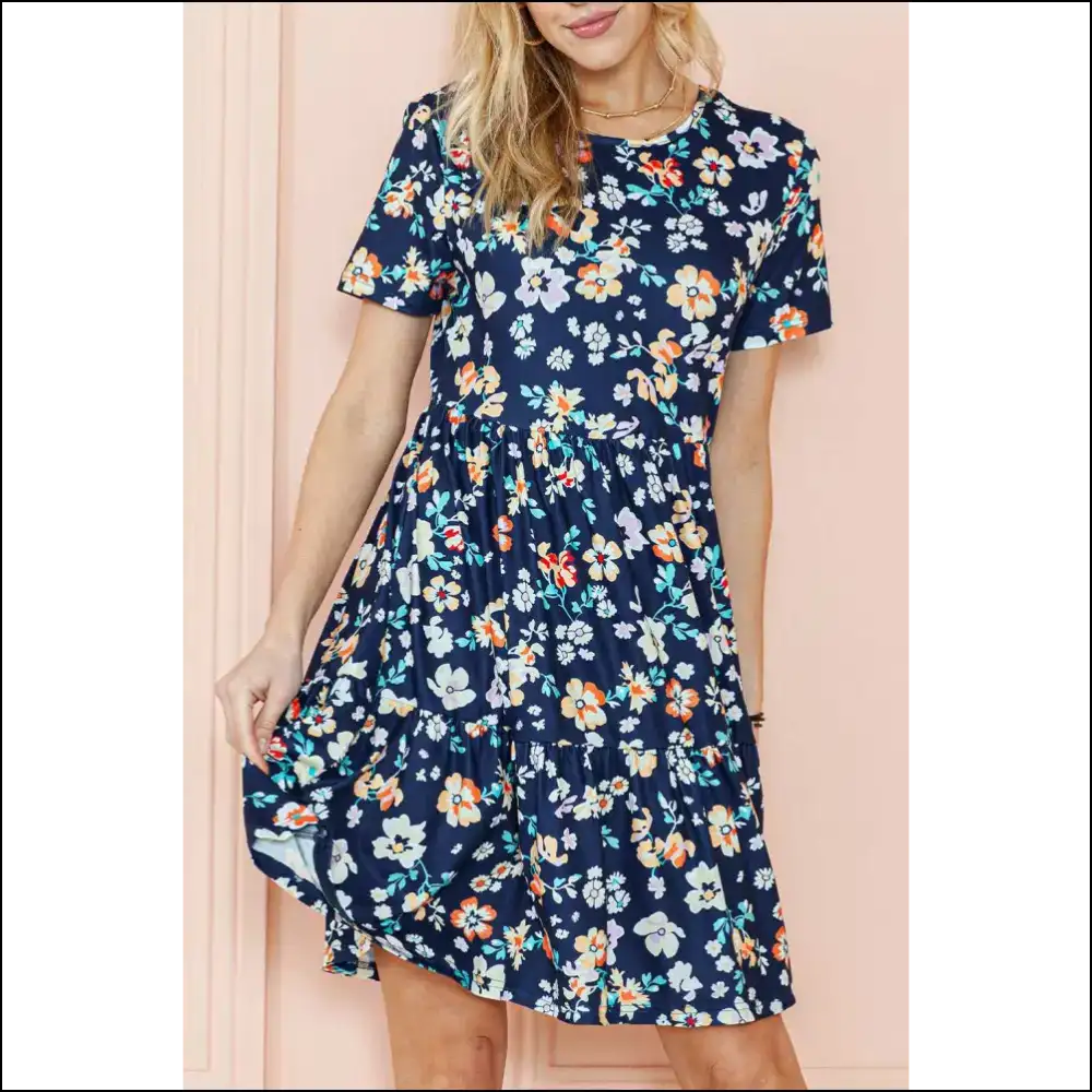 Blue Boho Floral Dress: from ?Meh’ to ?Marry Me?’! 💙🌼 - s - Short Dresses on Sale Worldwide Shipping