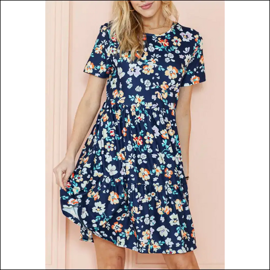 Blue Boho Floral Dress: from ?Meh’ to ?Marry Me?’! 💙🌼 - s - Short Dresses on Sale Worldwide Shipping